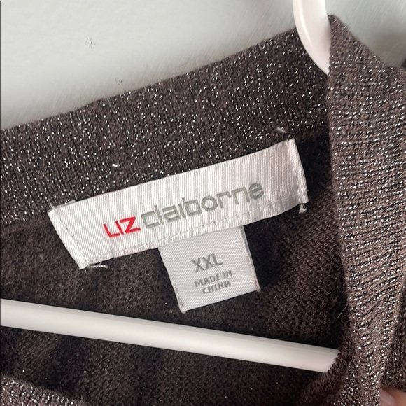 Liz Claiborne Elegant Metallic Brown Sweater Size XXL - Picture 4 of 9